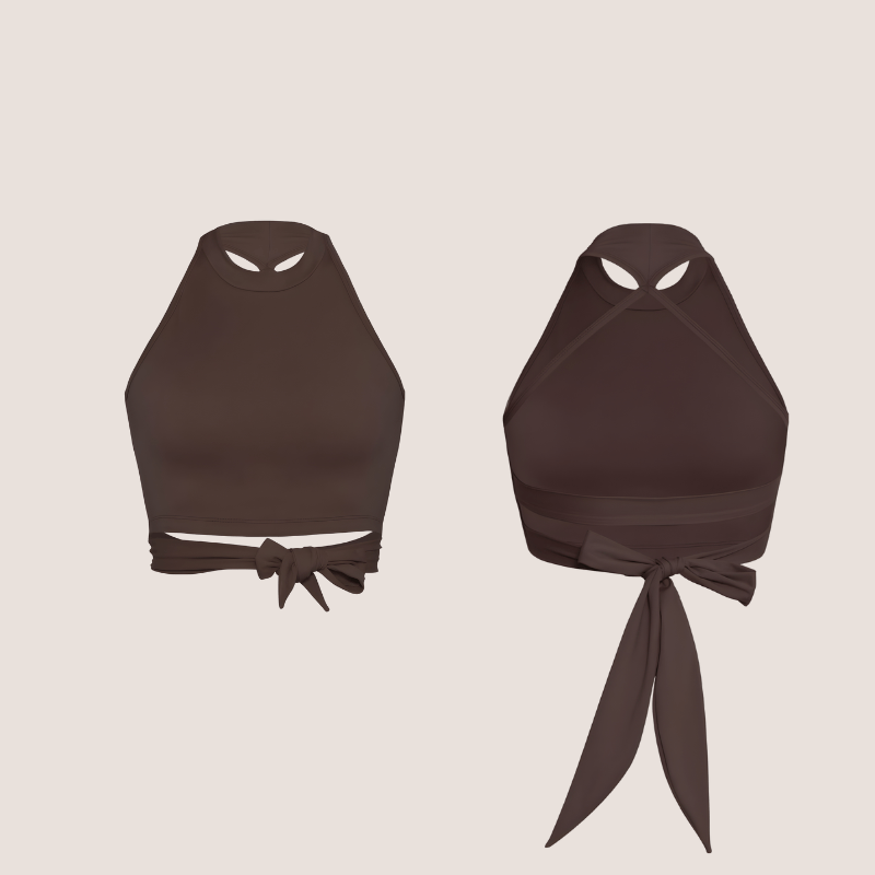 STRA TOP Brown © | Push Up Top with Bands - Ionicfire