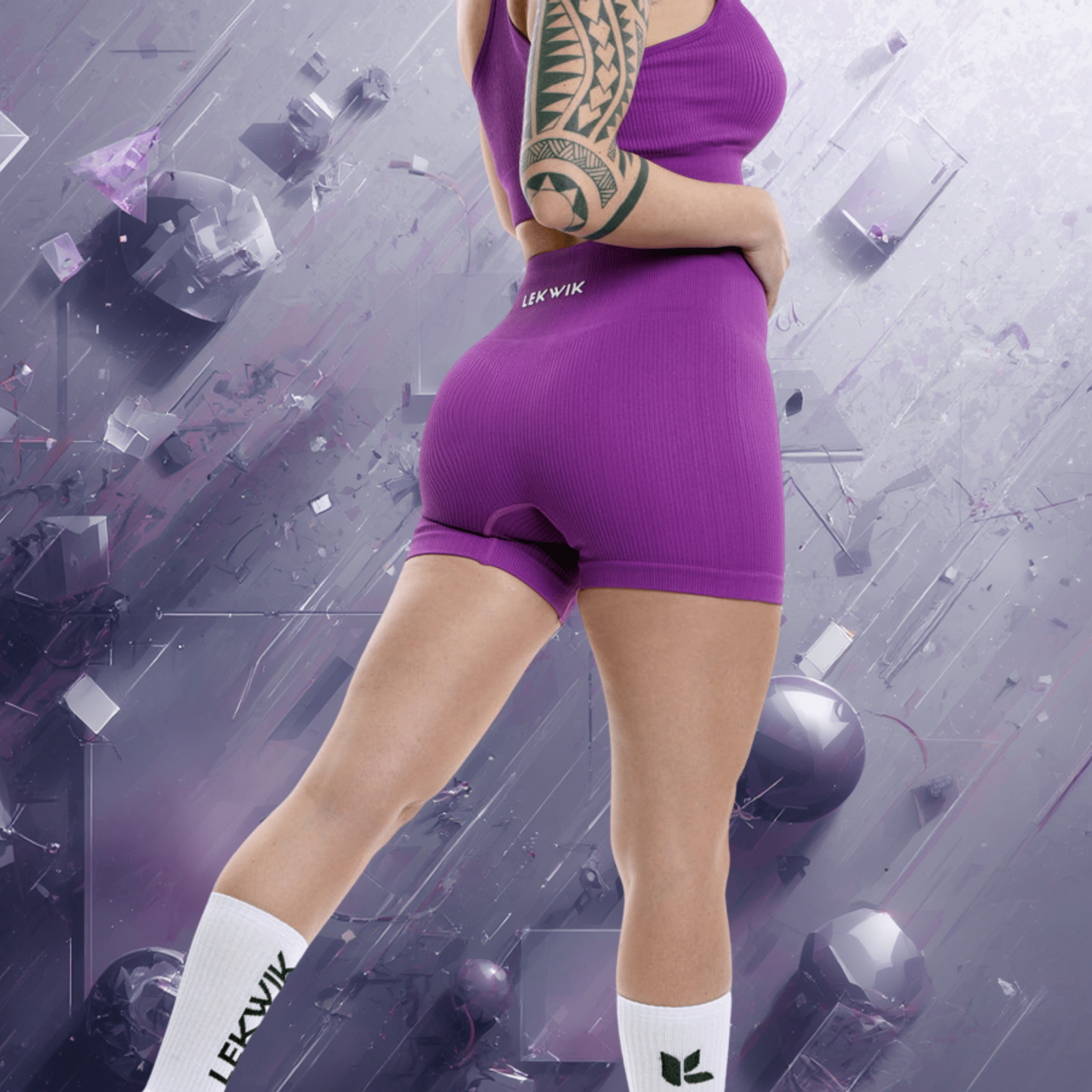 CIRCE purple - High waisted shorts - Ionicfire