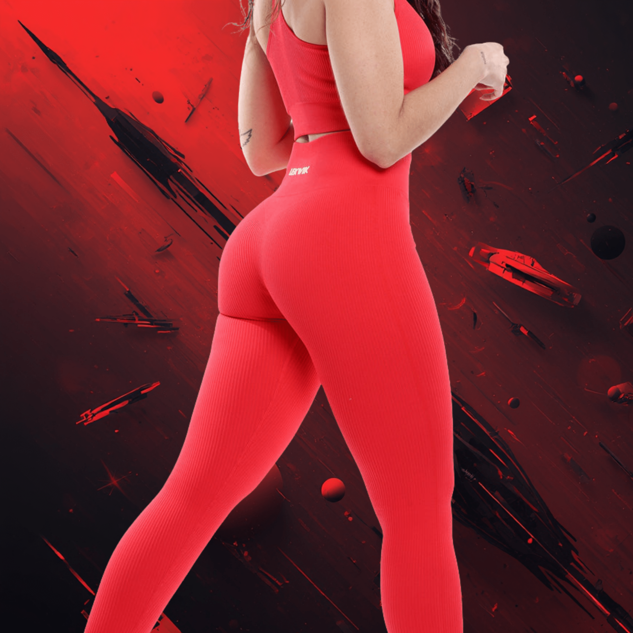 CIRCE red - High waisted leggings - Ionicfire