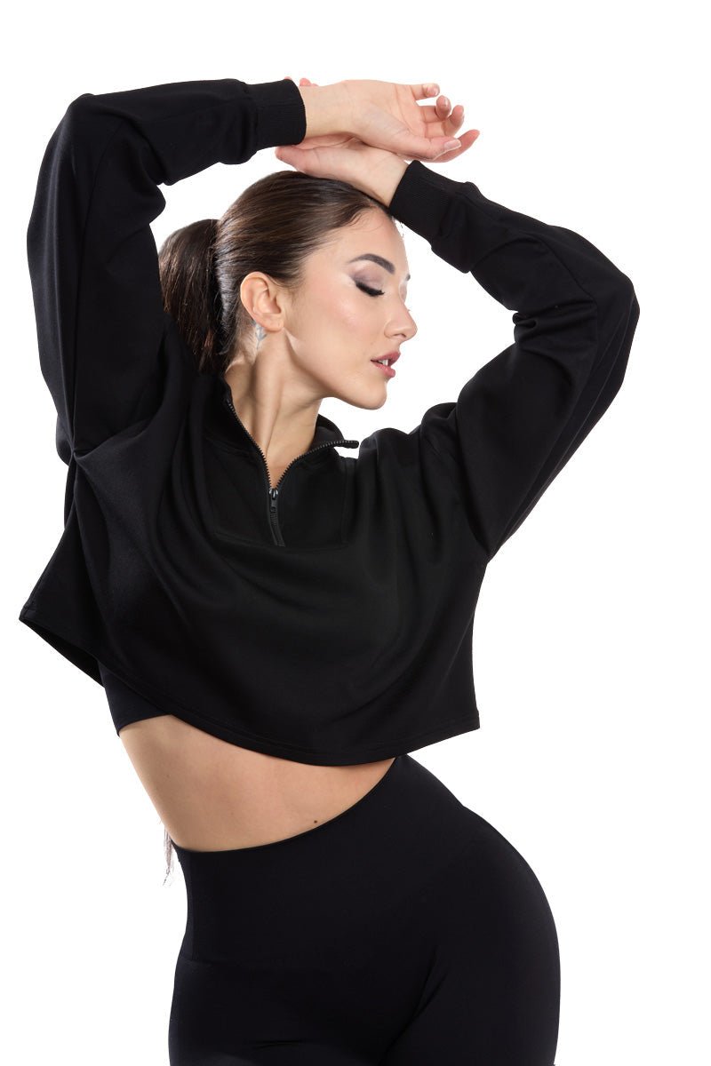 IRIS black - Cropped Sweatshirt - Ionicfire
