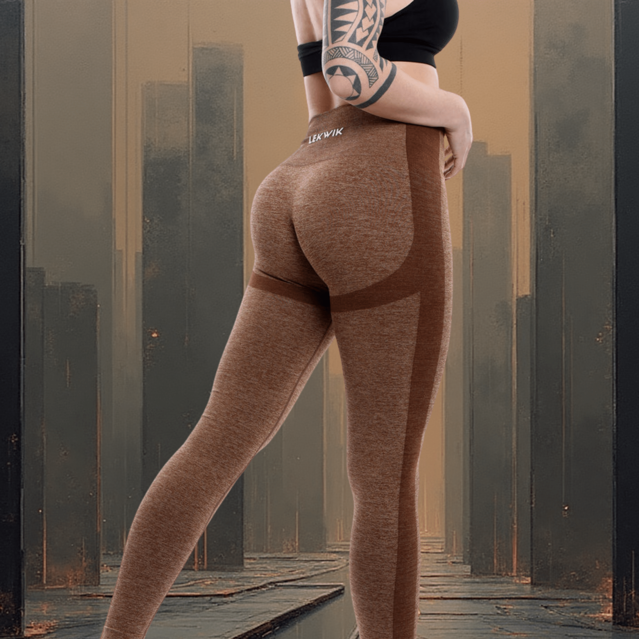 POLLY mocha - High waisted leggings - Ionicfire