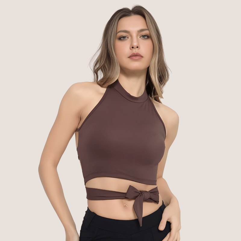 STRA TOP Brown © | Push Up Top with Bands - Ionicfire